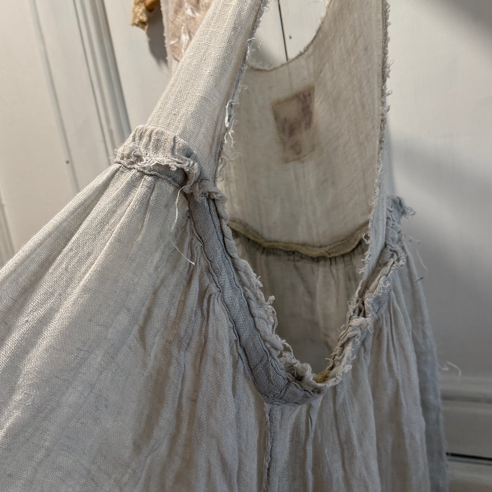 Vintage Magnolia Pearl Dress Linen Gauze Sheer - Picture 7 of 17